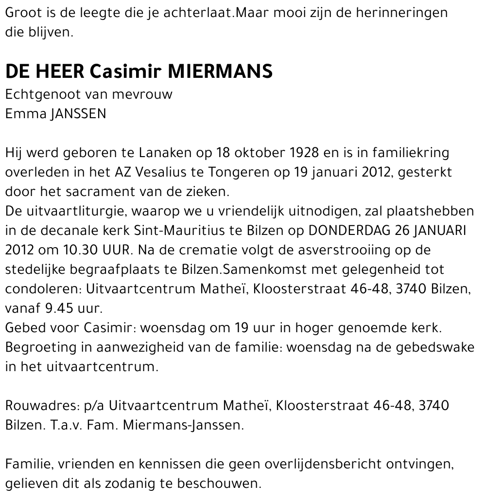 Casimir MIERMANS