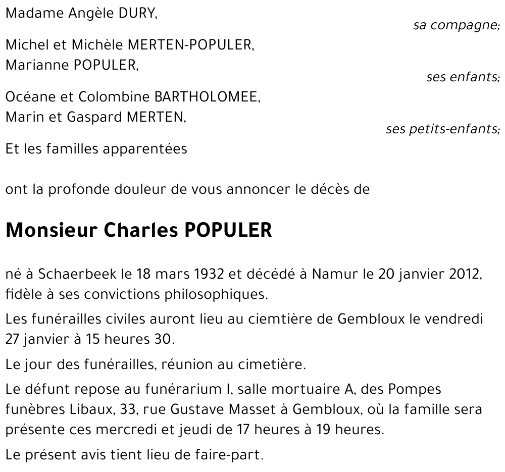 Charles POPULER