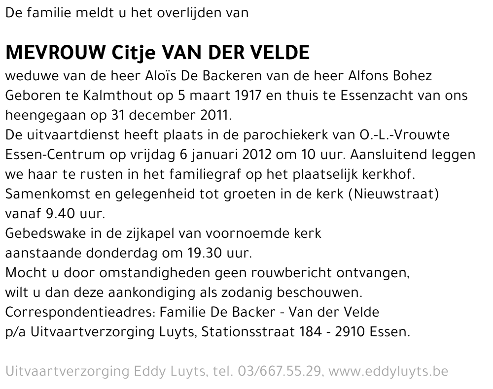 Citje Van der Velde