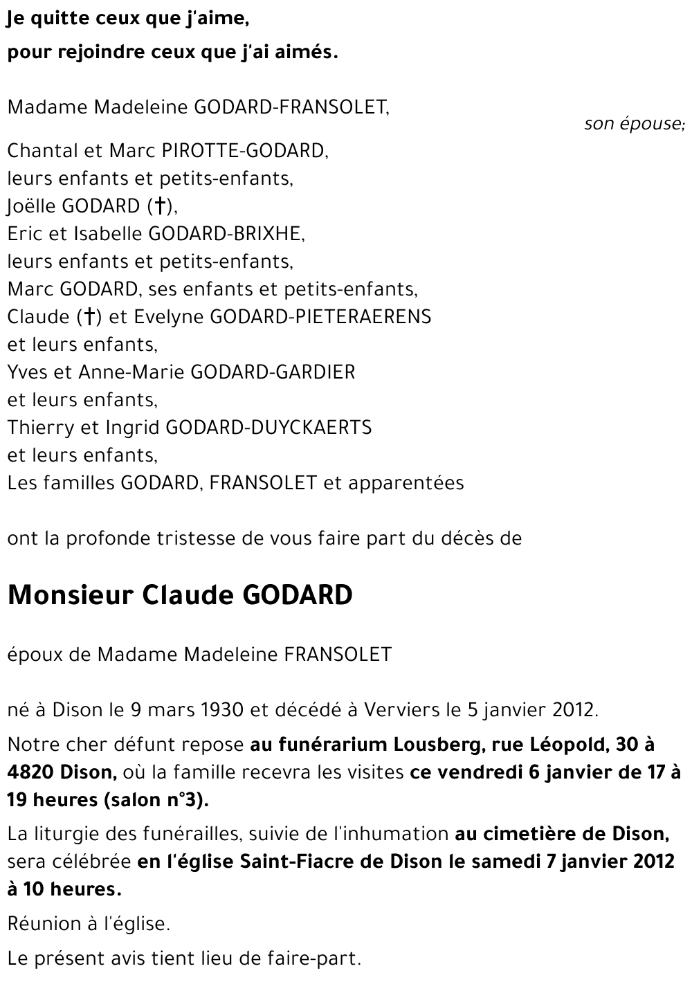 Claude GODARD