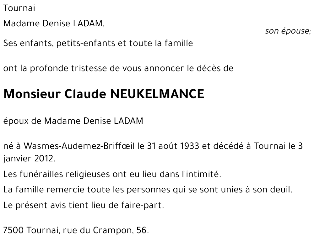 Claude NEUKELMANCE