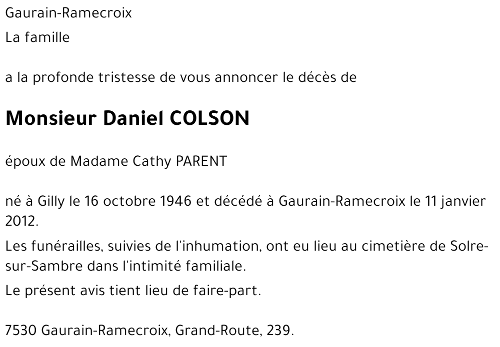 Daniel COLSON