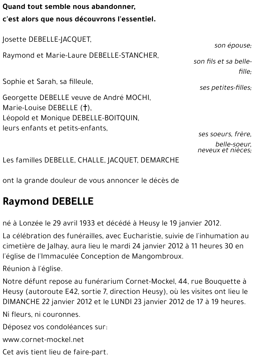 DEBELLE Raymond