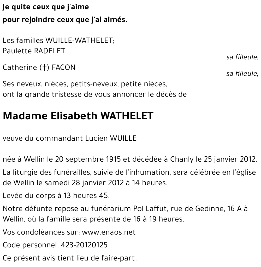 Elisabeth WATHELET