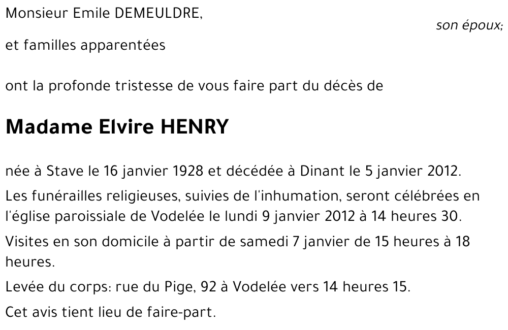 Elvire HENRY