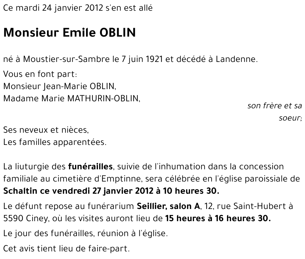 Emile OBLIN