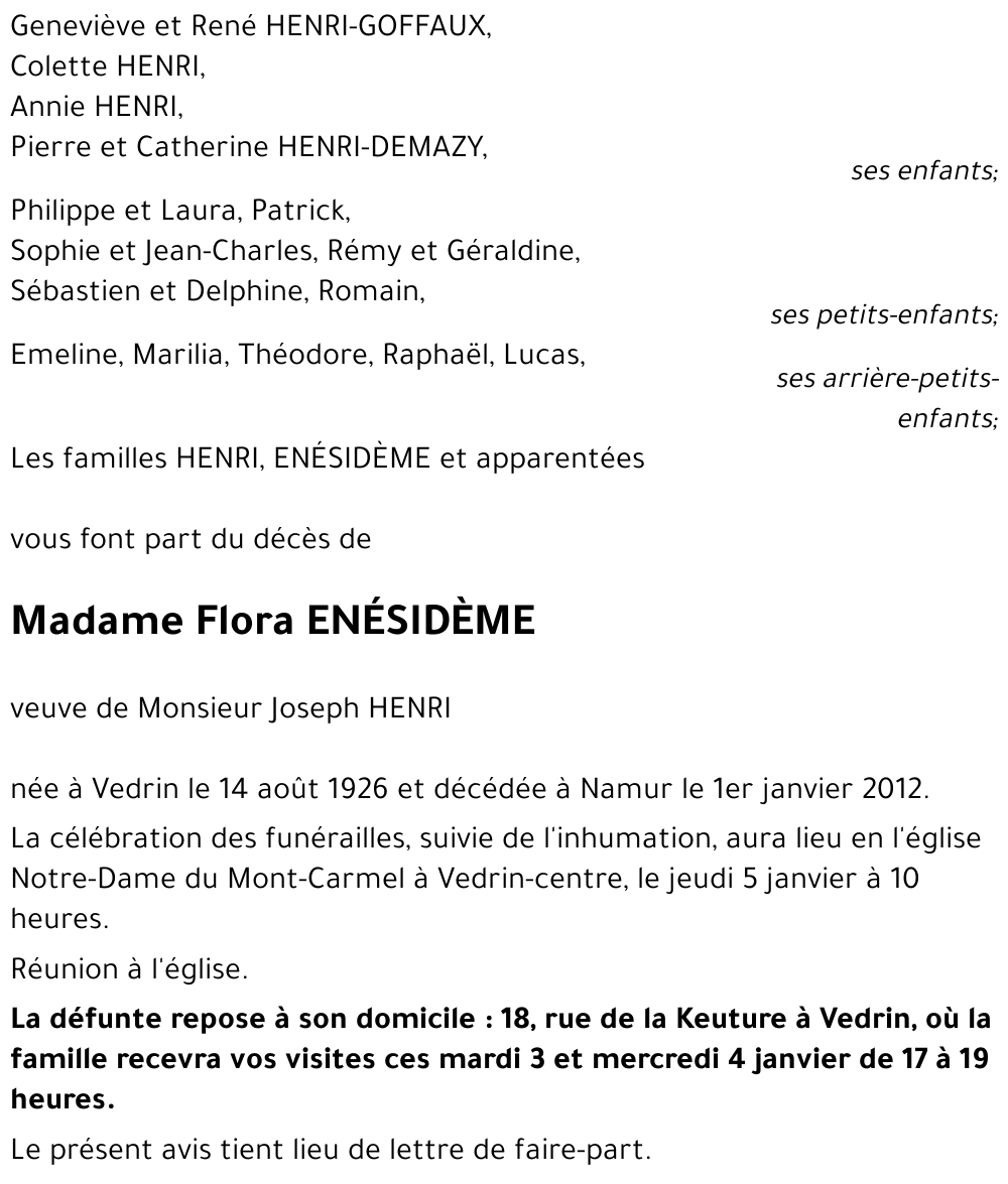 Flora ENÉSIDÈME