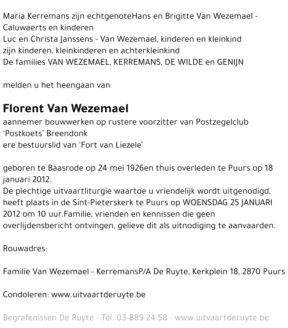 Florent Van Wezemael