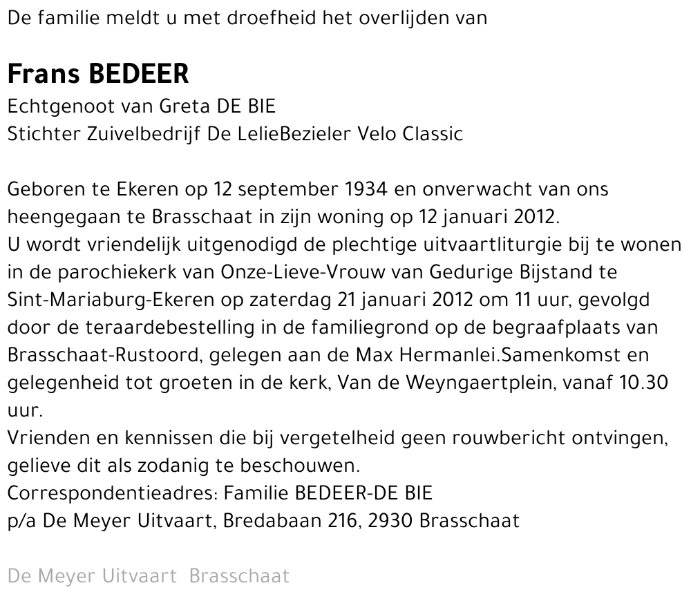 Frans Bedeer