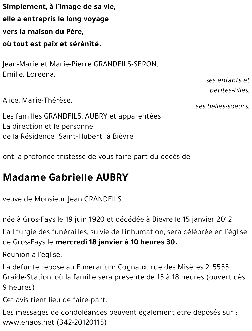 Gabrielle AUBRY