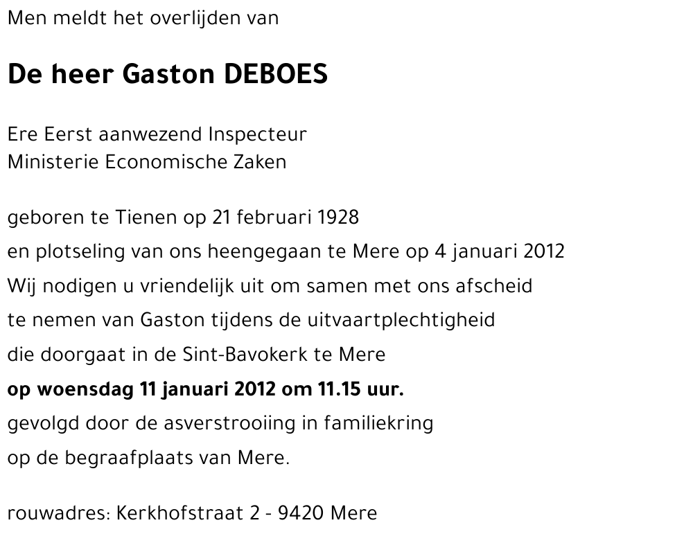 Gaston DEBOES