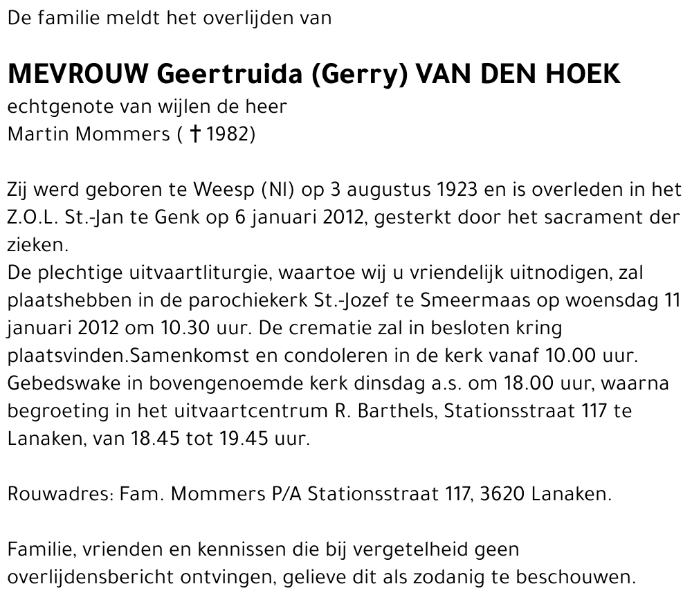 Geertruida van den Hoek