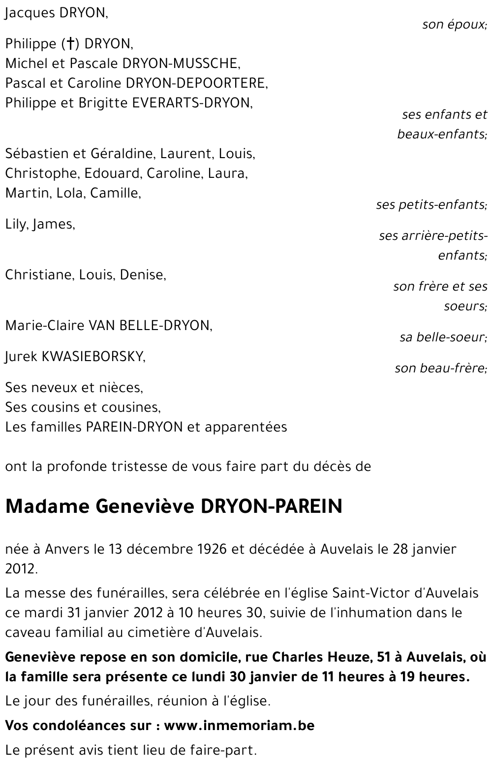 Geneviève DRYON-PAREIN