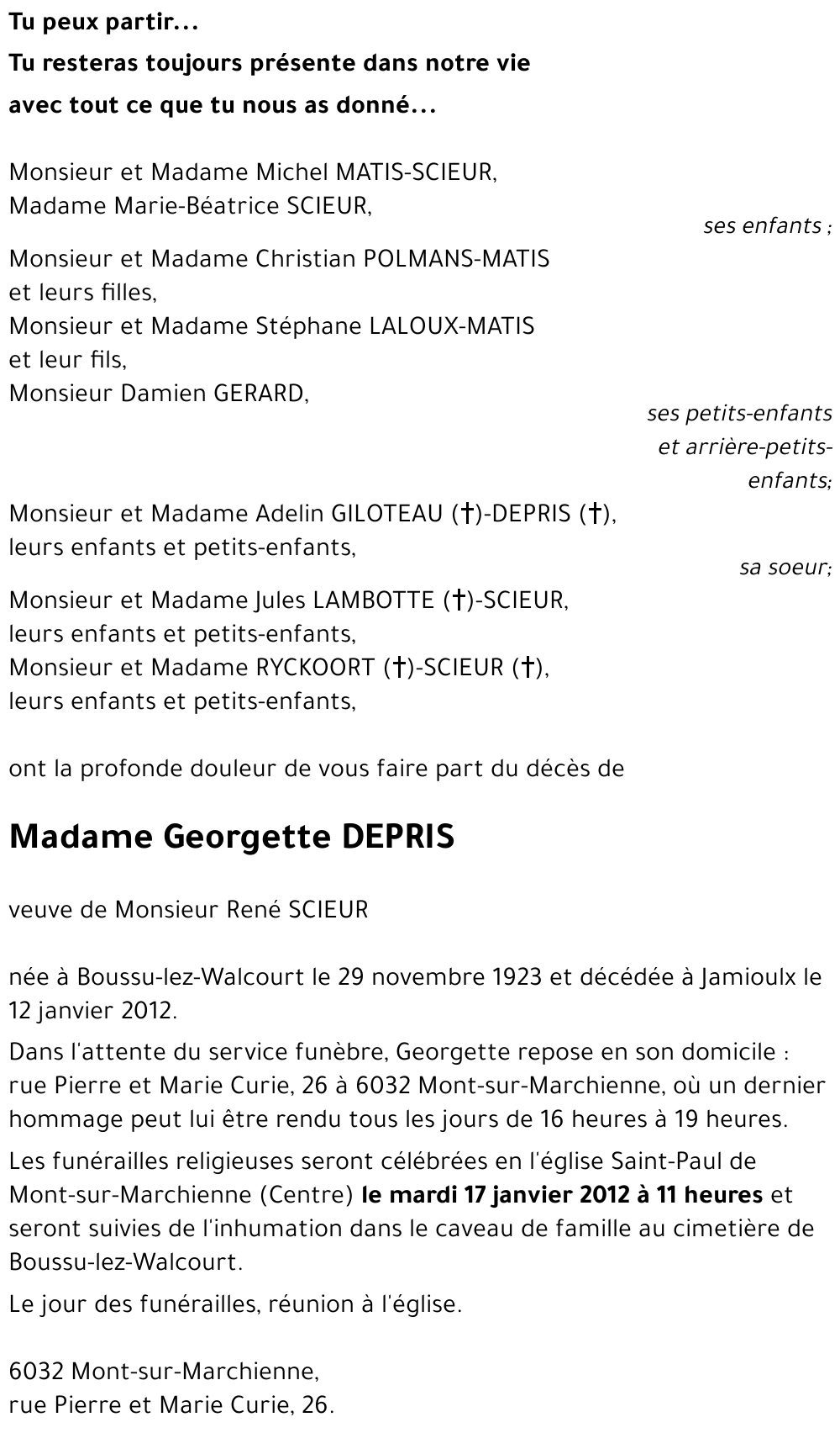 Georgette DEPRIS