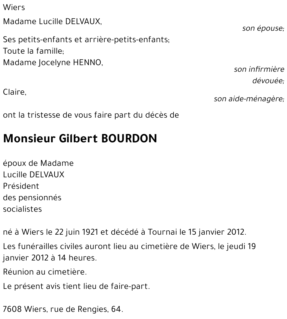Gilbert BOURDON