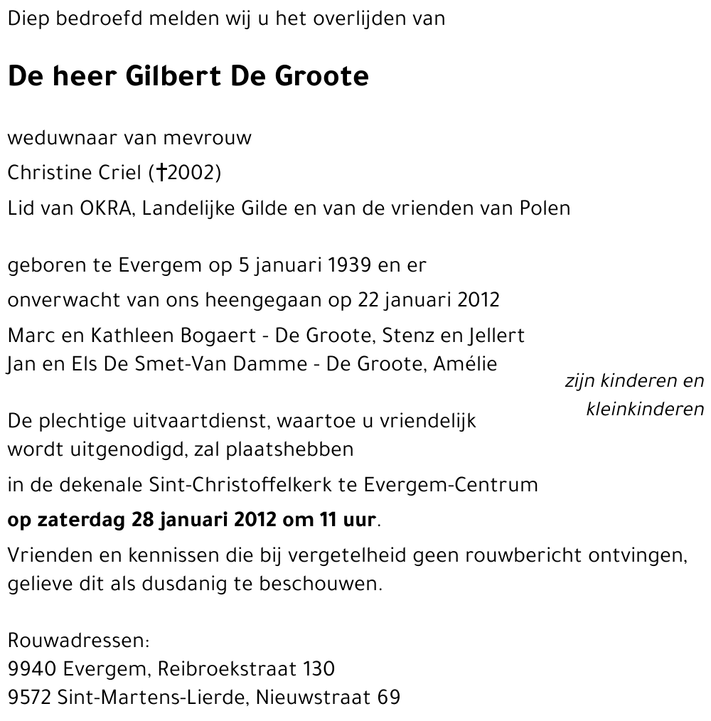 Gilbert De Groote