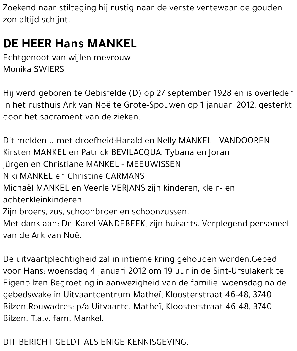 Hans MANKEL