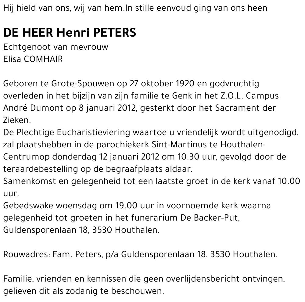 Henri PETERS