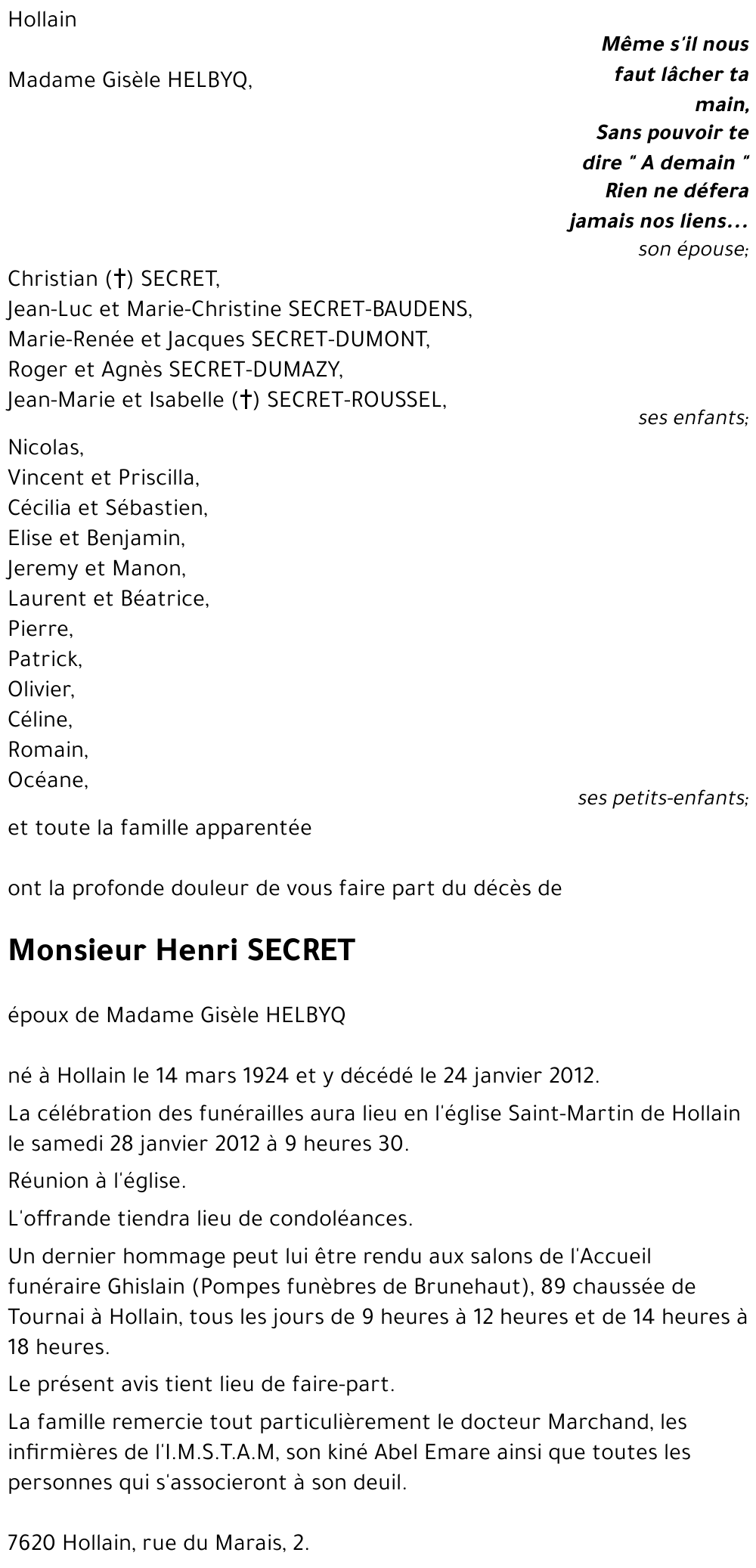Henri SECRET