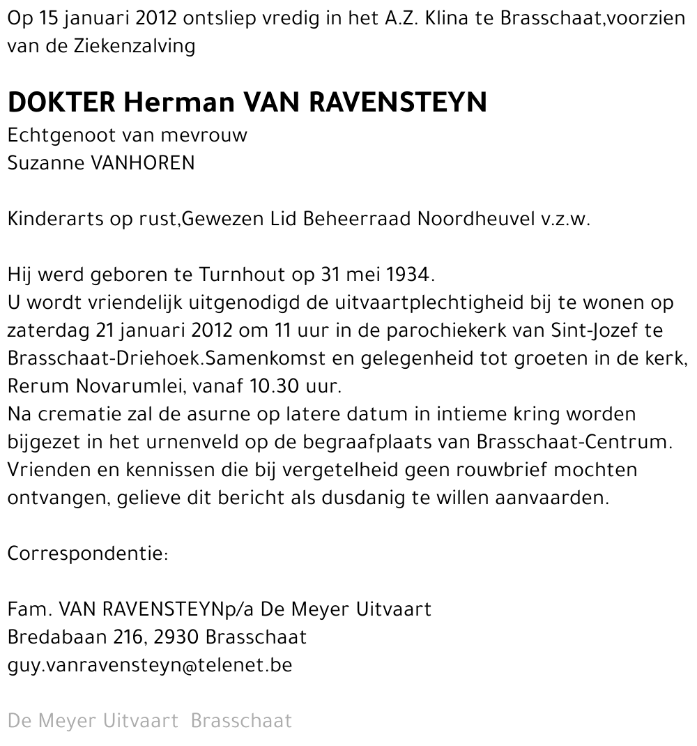 Herman Van Ravensteyn