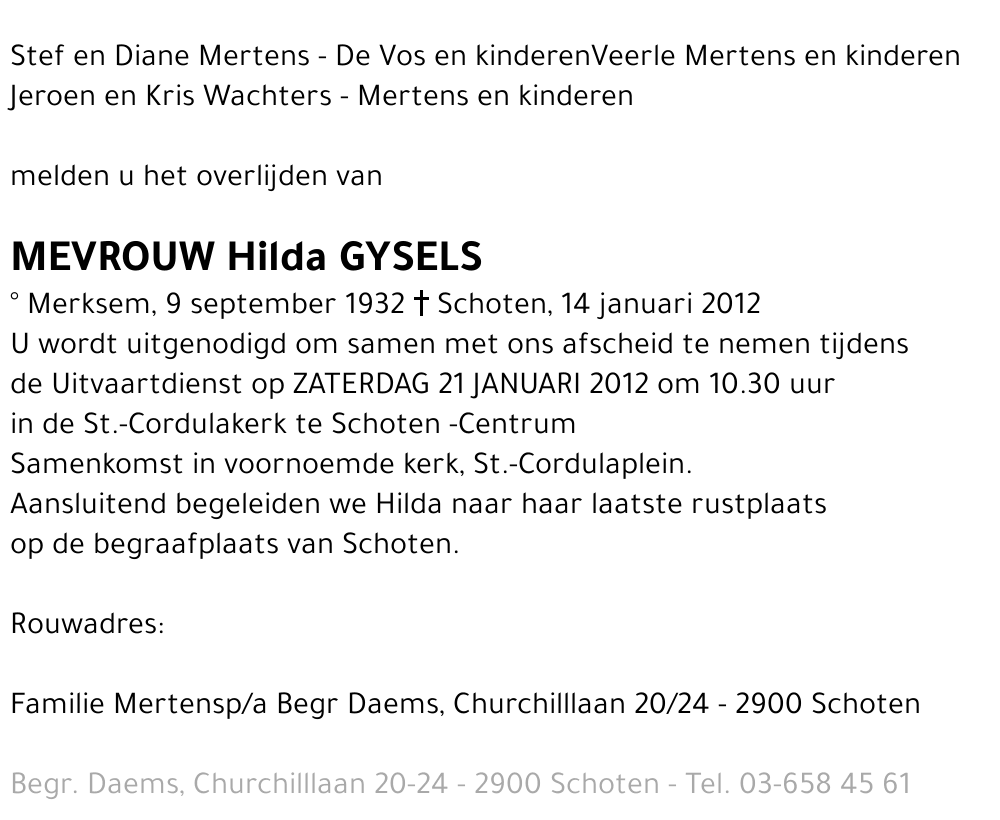 Hilda Gysels