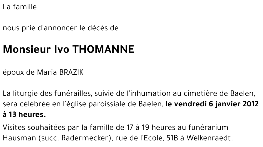 Ivo THOMANNE
