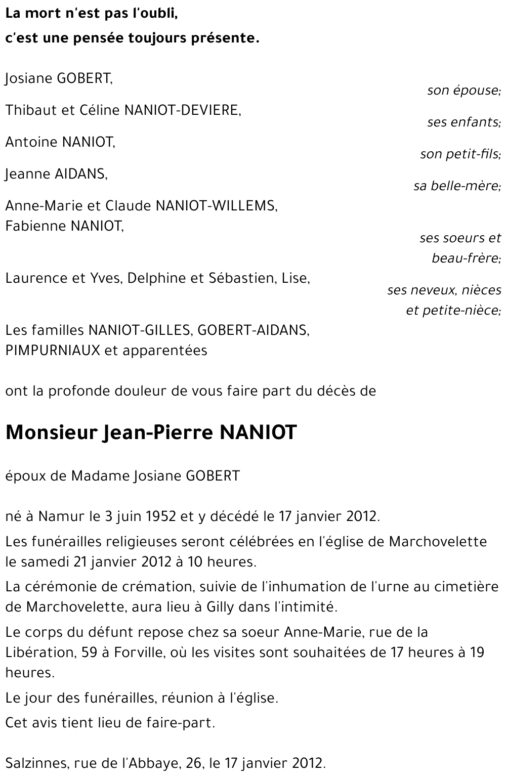 Jean-Pierre NANIOT