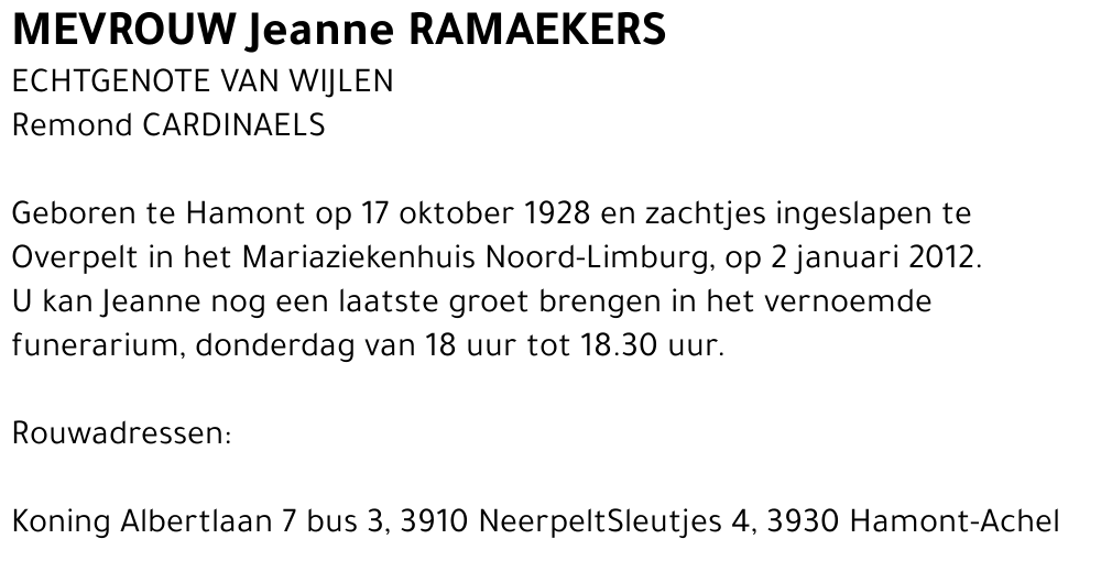 Jeanne Ramaekers