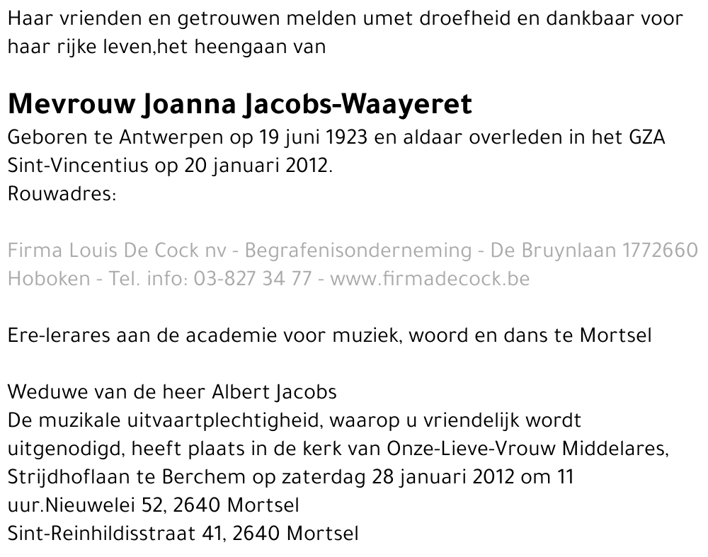 Joanna Jacobs-Waayeret