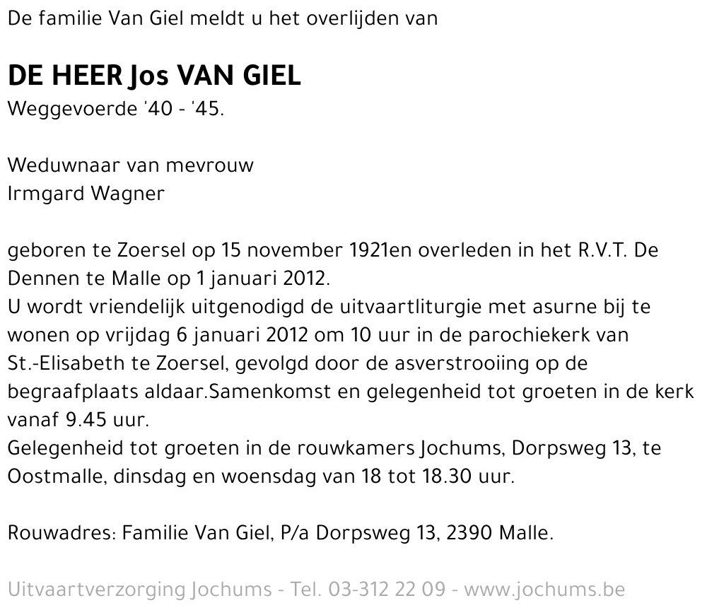 Jos Van Giel