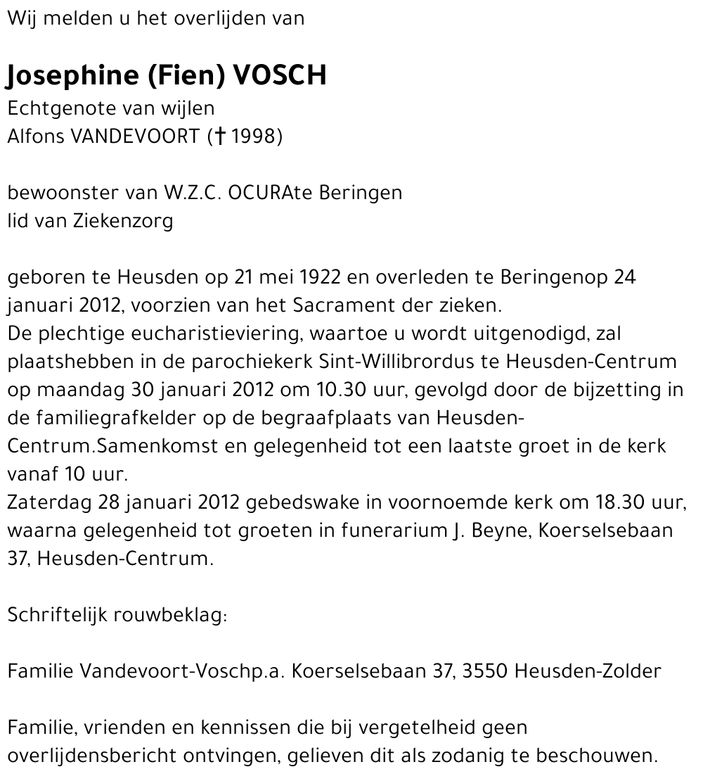 Josephine (Fien) Vosch