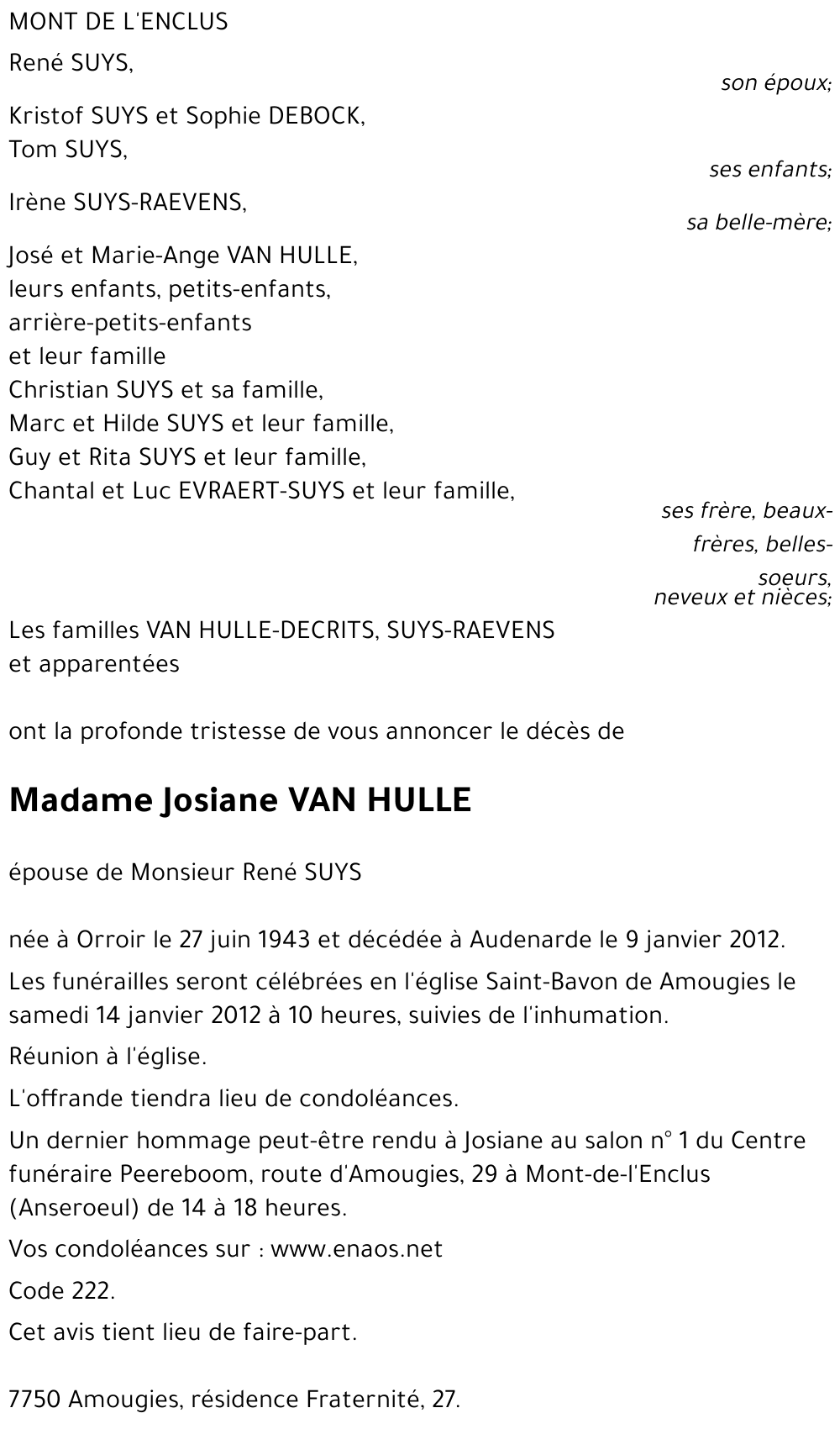 Josiane VAN HULLE