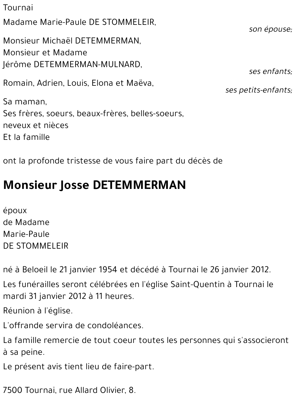 Josse DETEMMERMAN