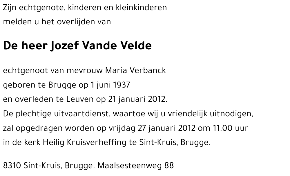 Jozef Vande Velde