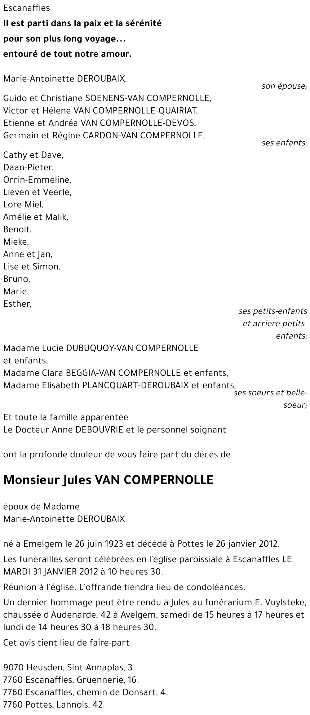 Jules VAN COMPERNOLLE