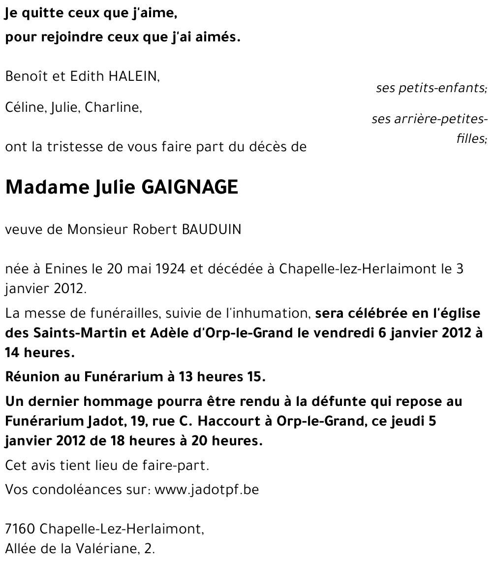 Julie GAIGNAGE