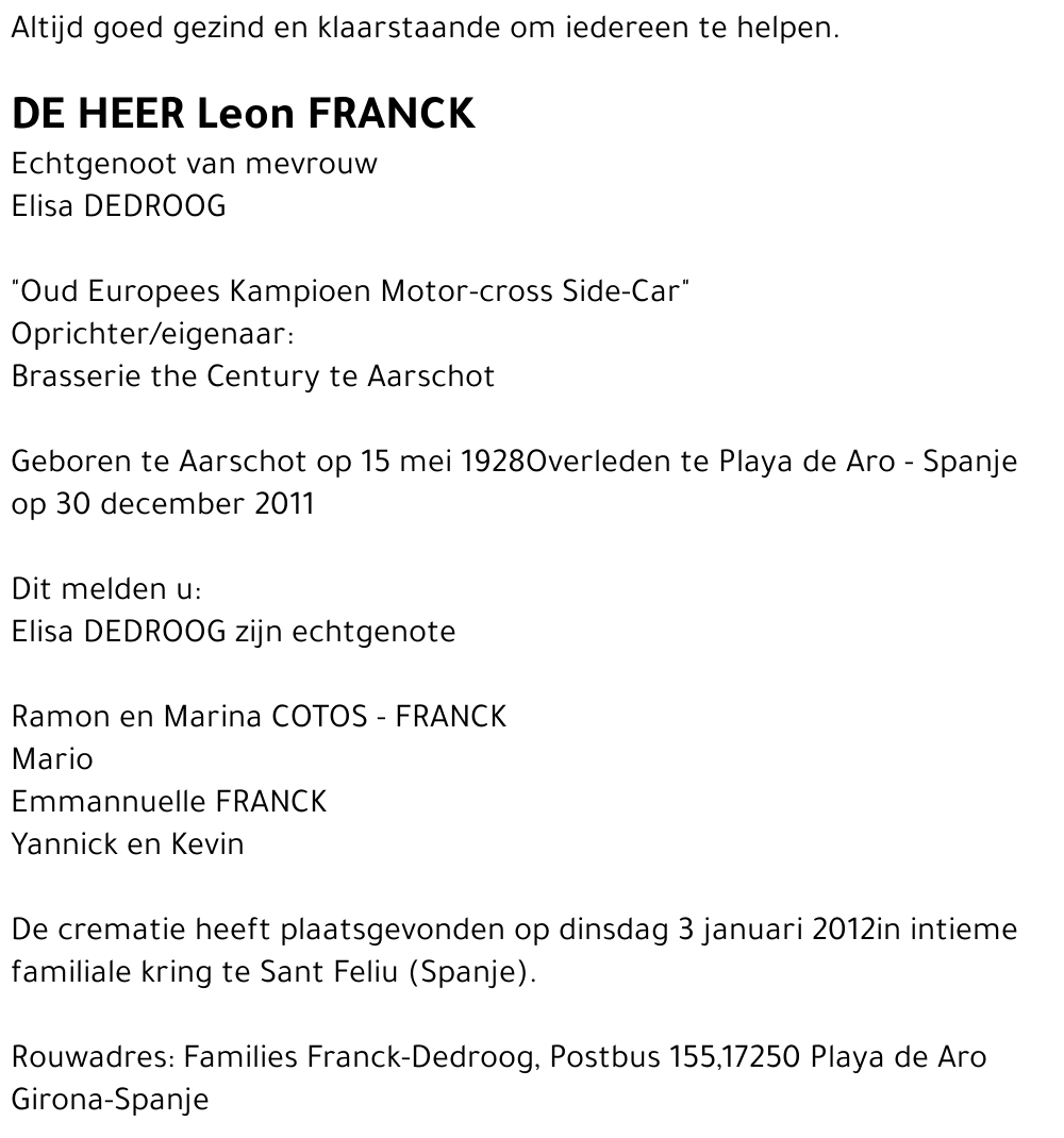Leon FRANCK