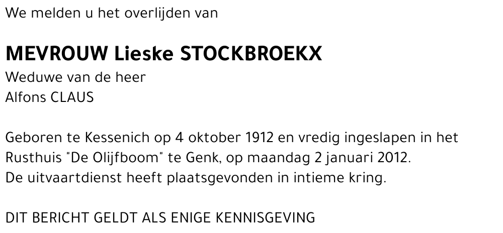 Lieske STOCKBROEKX
