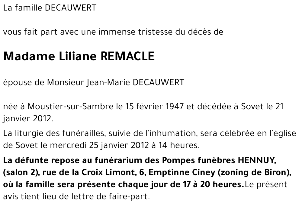 Liliane REMACLE