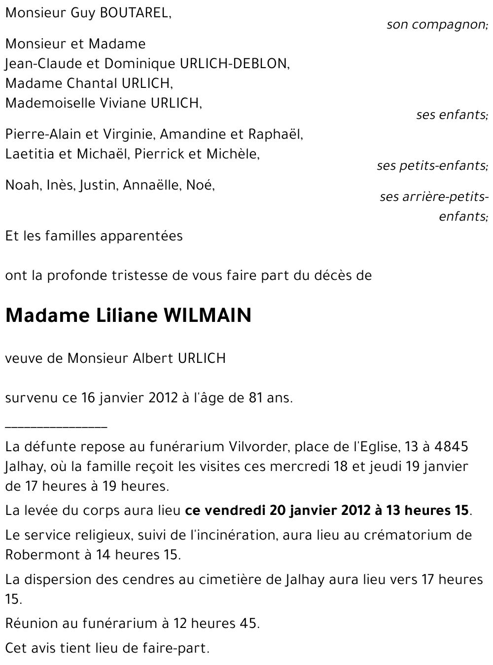 Liliane WILMAIN