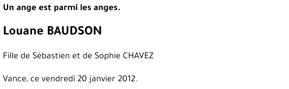 Louane BAUDSON