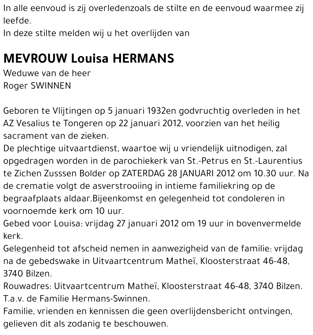 Louisa HERMANS