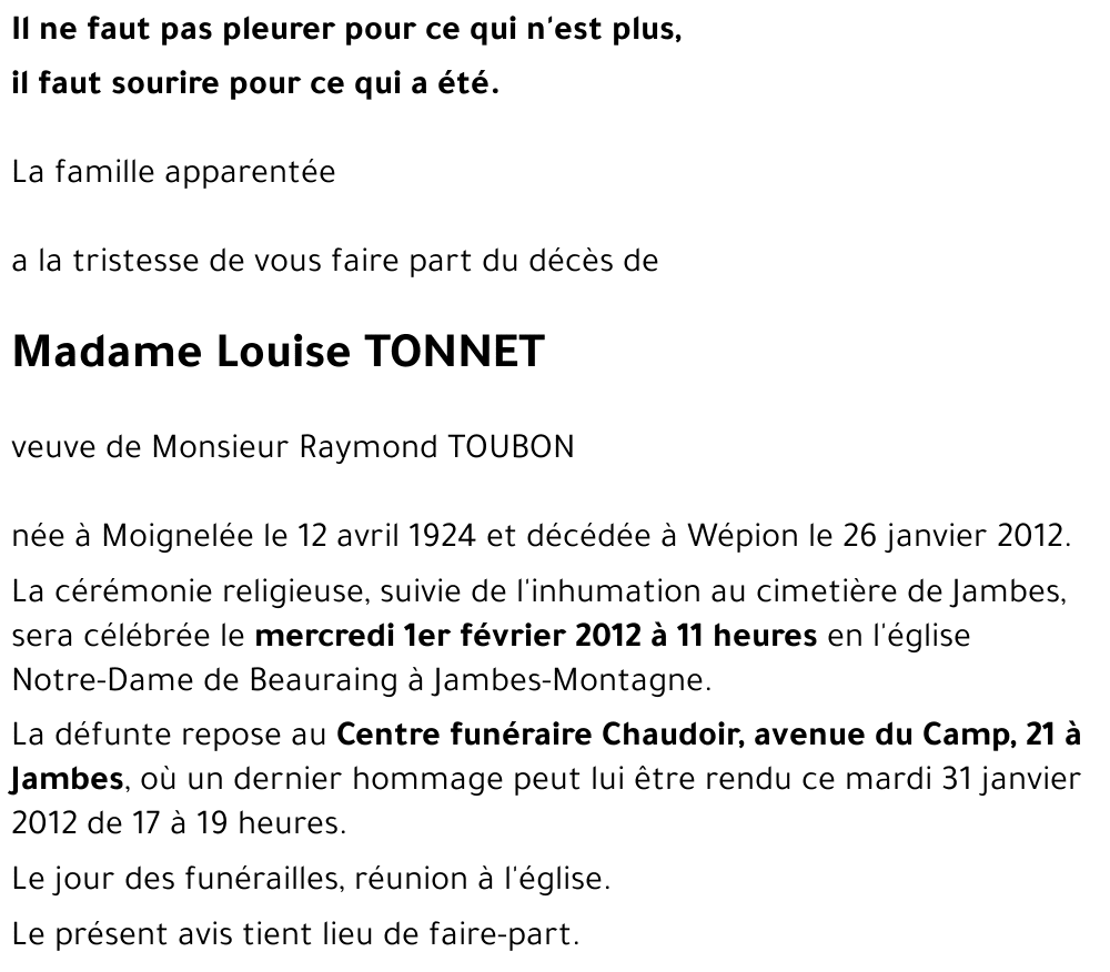 Louise TONNET