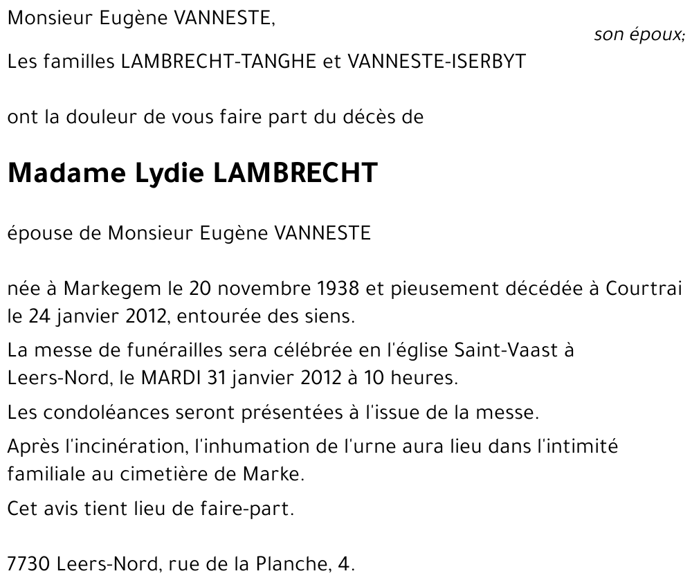 Lydie LAMBRECHT