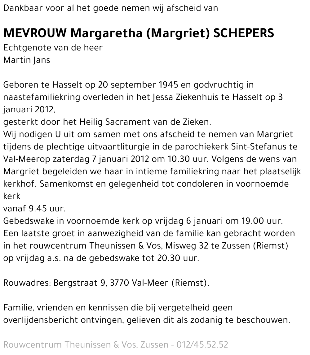 Margaretha Schepers