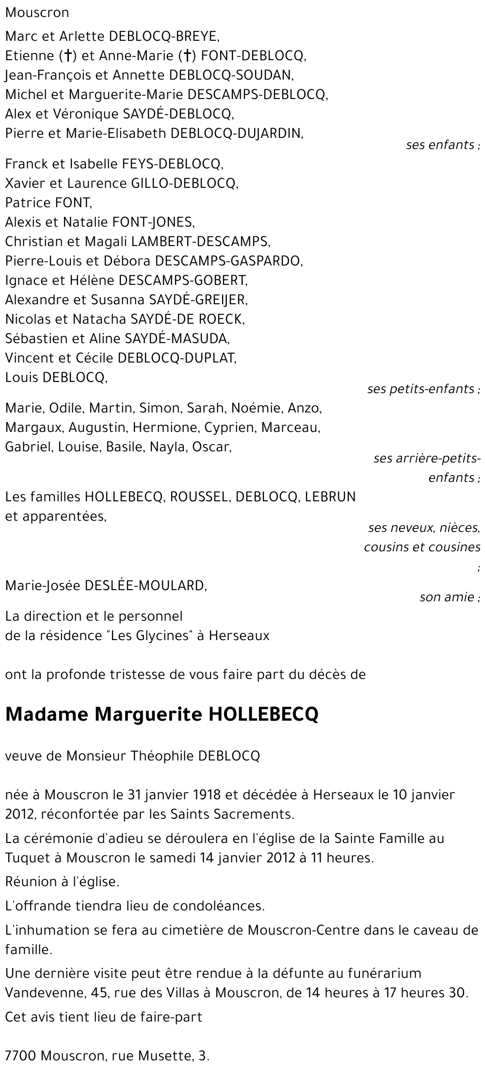 Marguerite HOLLEBECQ