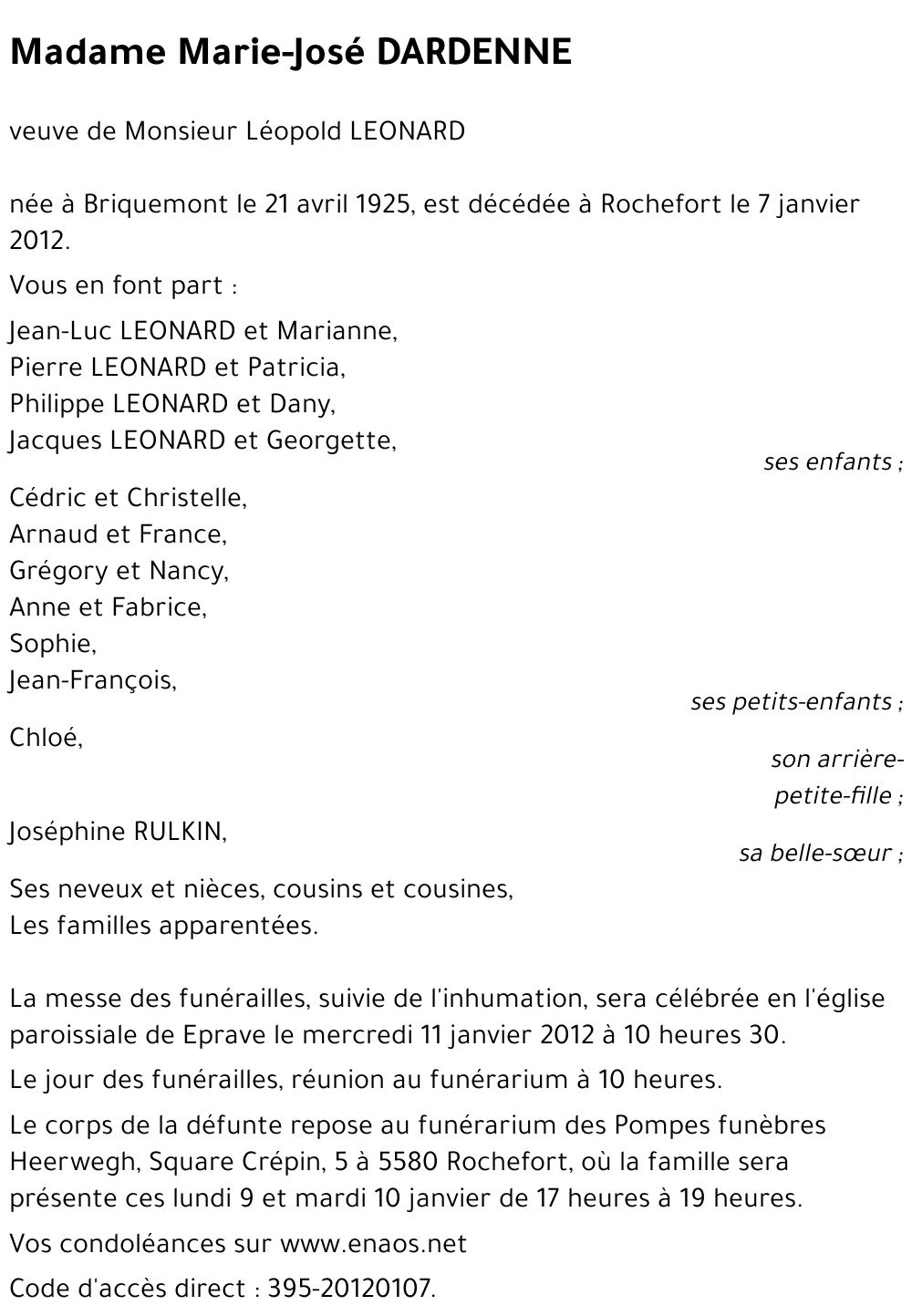 Marie-José DARDENNE