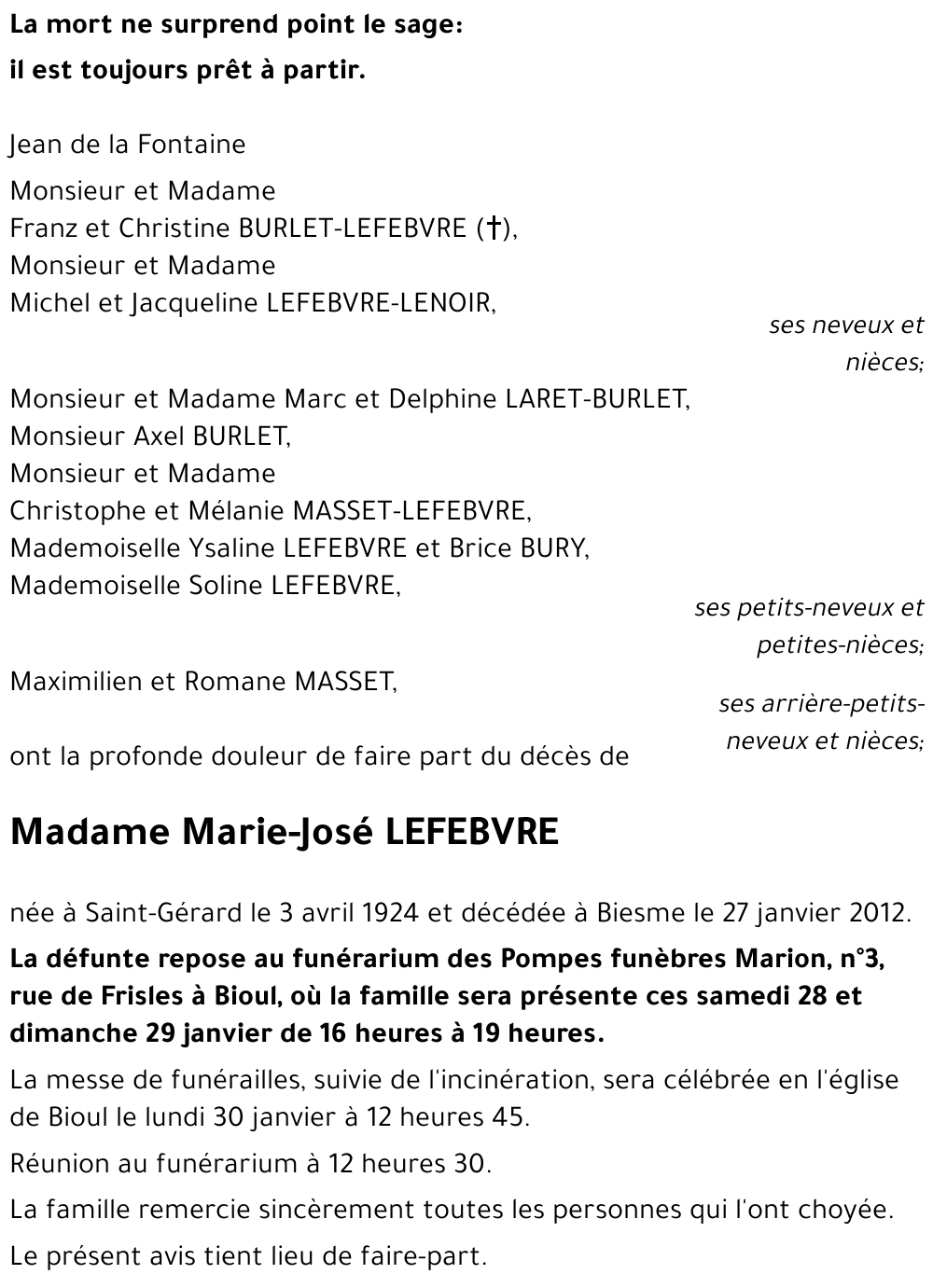 Marie-José LEFEBVRE