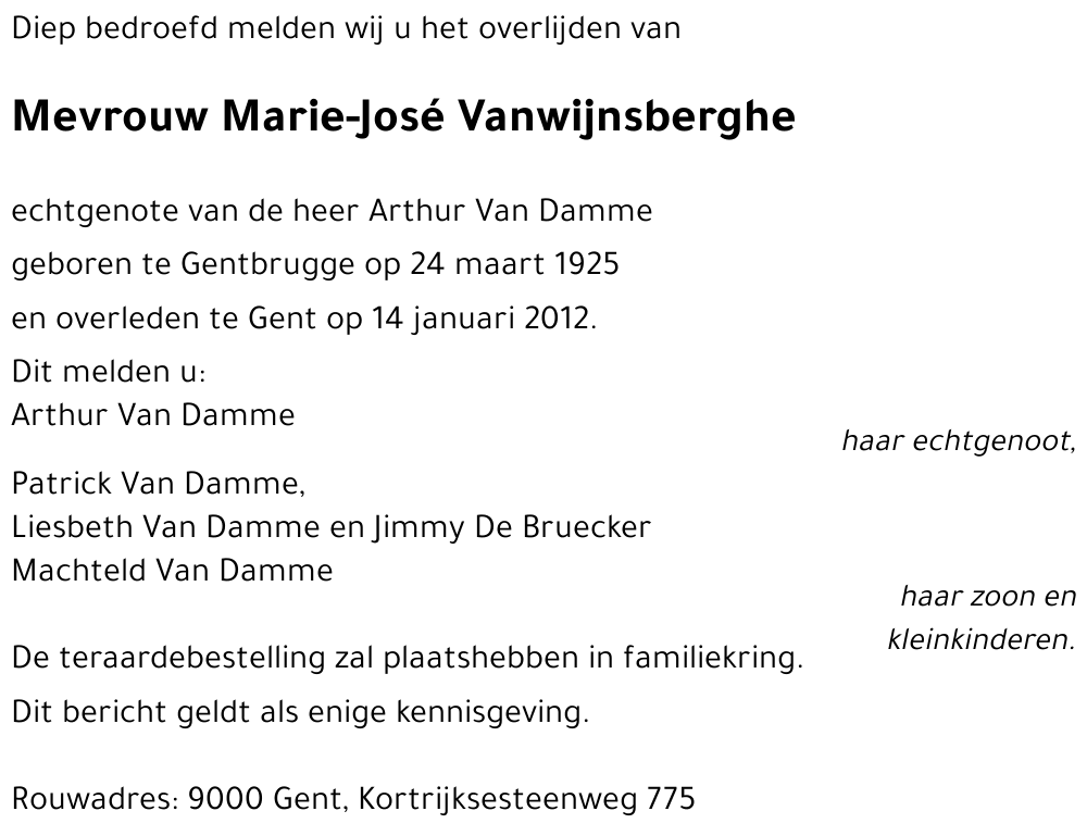 Marie-José Vanwijnsberghe