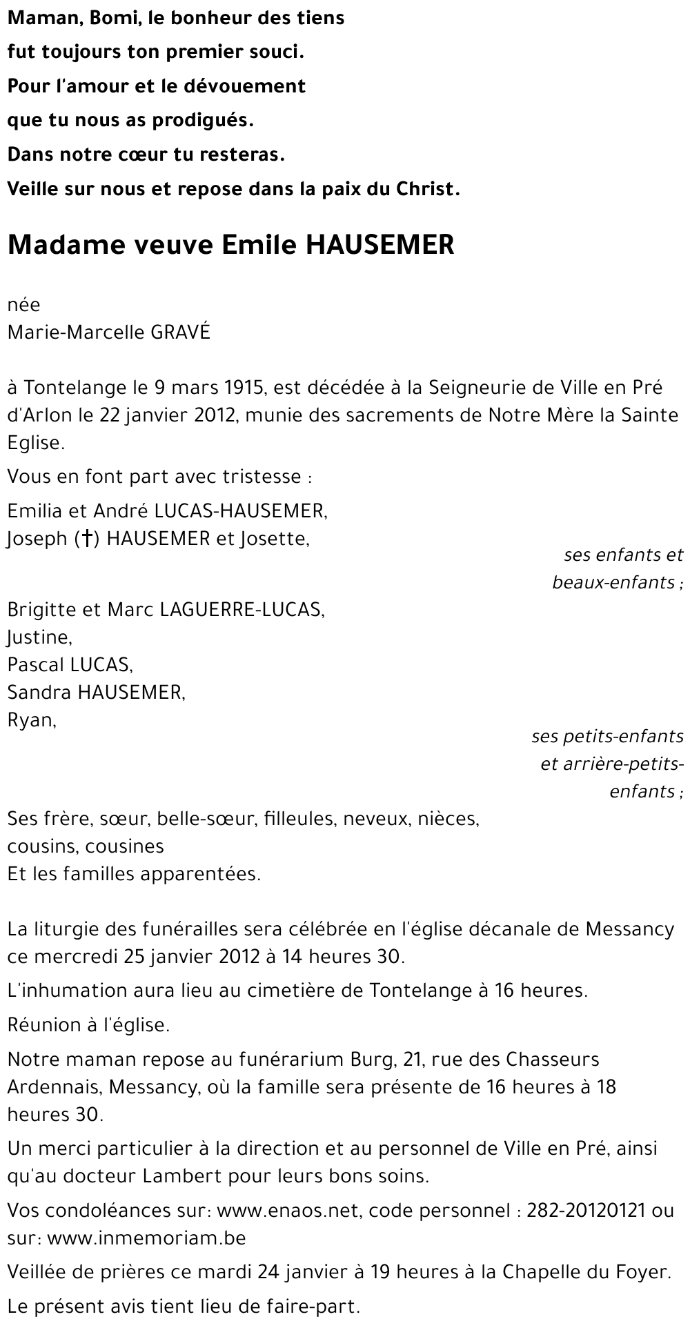 Marie-Marcelle GRAVÉ